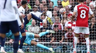 WATCH: Arsenal take lead vs Spurs with Saka strike and huge Romero deflection | FourFourTwo