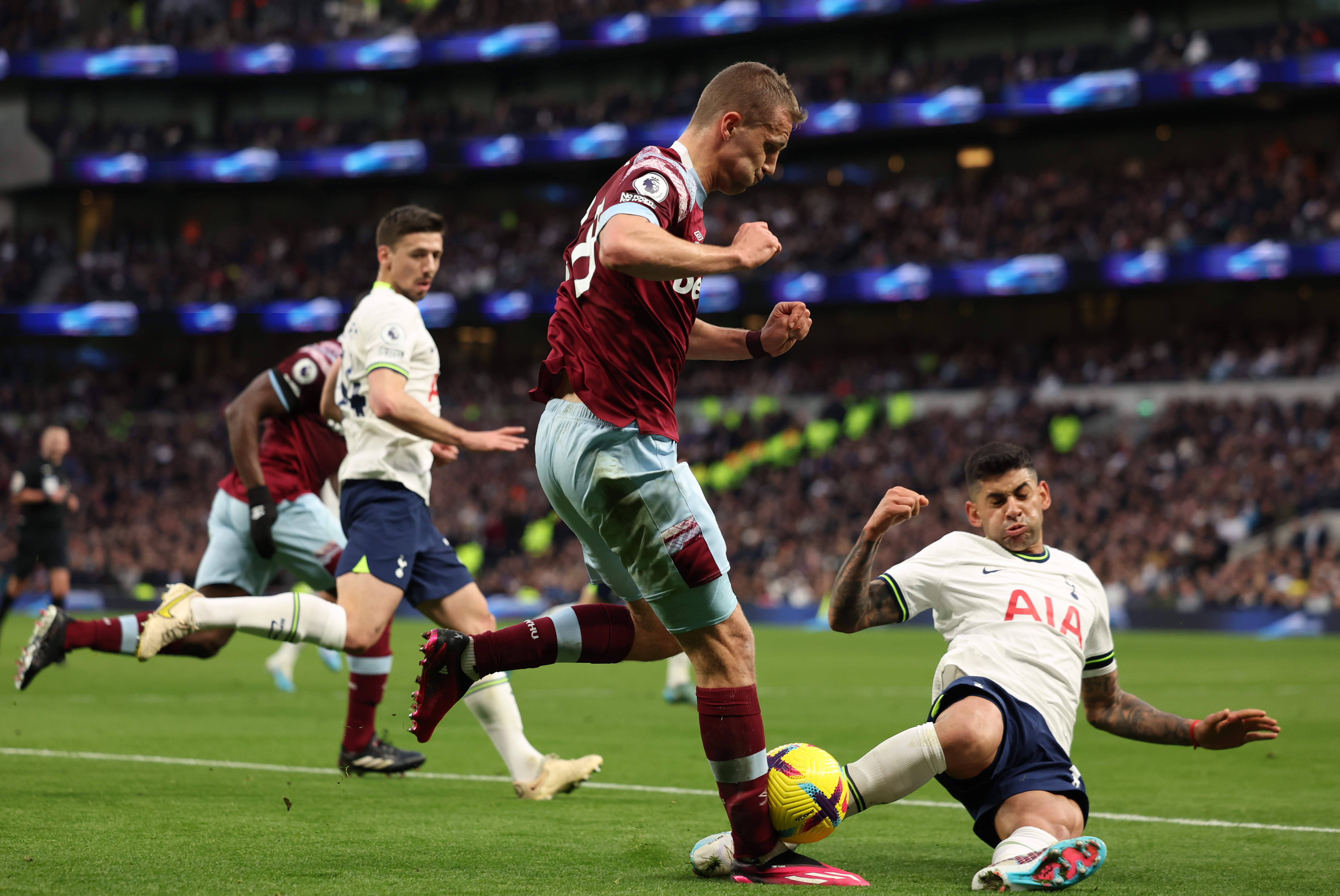 Even his own baby isn't safe' - Watch Cristian Romero slide tackle his own  SON as Tottenham star teaches kid football | The Sun